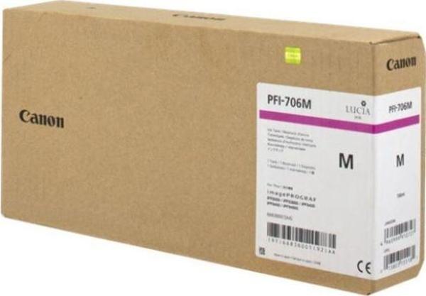Feyza Bilişim® Canon PFI-706 M (Magenta) Kırmızı Plotter Orijinal Mürekkep Kartuş 700 ml. (6683B001) - Image 1