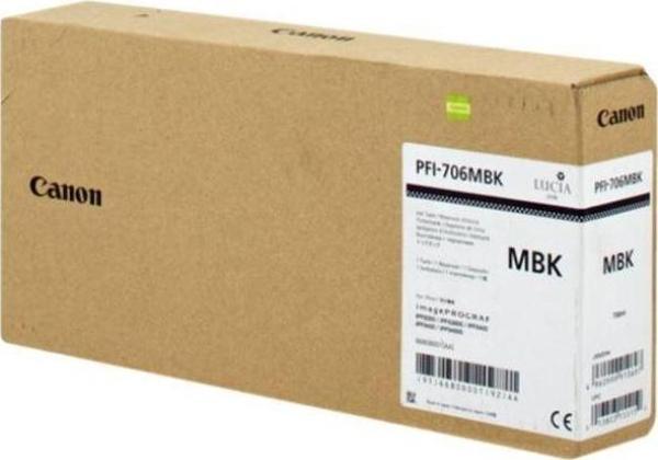Feyza Bilişim® Canon PFI-706 MBK (Matt Black) Matt Siyah Plotter Orijinal Mürekkep Kartuş 700 ml. (6680B001) - Image 1