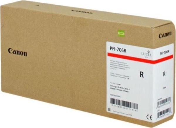 Feyza Bilişim® Canon PFI-706 R (Red) Kırmızı Plotter Orijinal Mürekkep Kartuş 700 ml. (6687B001) - Image 1