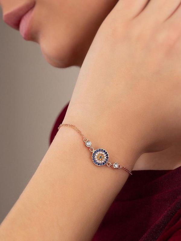 Gümüş Pazarım Nazar Boncuklu Gümüş Bileklik - Image 1