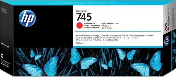 Feyza Bilişim® HP 745 Chromatic Red 300 ml. Kromatik Kırmızı Orijinal Plotter Designjet Mürekkep Kartuşu (F9K06A)								 - Image 1