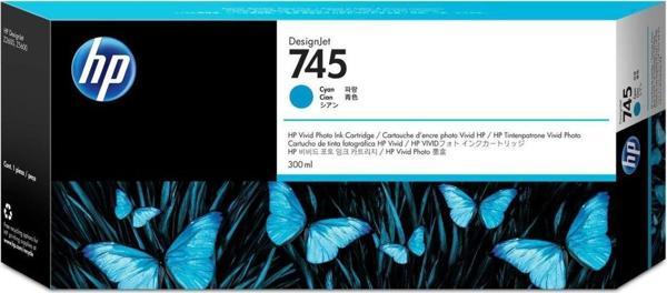 Feyza Bilişim® HP 745 Cyan 300ml. Mavi Orijinal Plotter Designjet Mürekkep Kartuşu (F9K03A)								 - Image 1