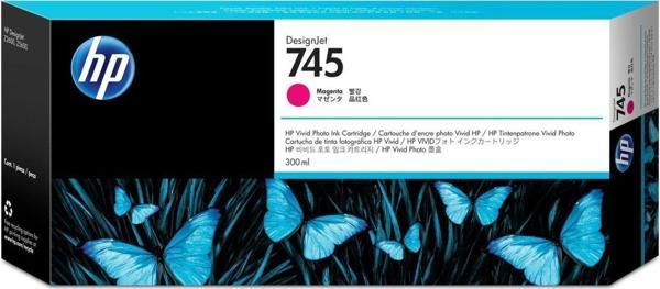 Feyza Bilişim® HP 745 Magenta 300 ml. Kırmızı Orijinal Plotter Designjet Mürekkep Kartuşu (F9K01A)								 - Image 1