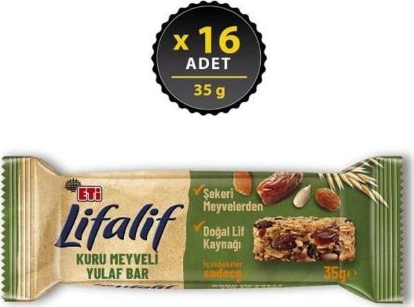 Lifalif Kuru Meyveli Yulaf Bar 35 g x 16 Adet - Image 1
