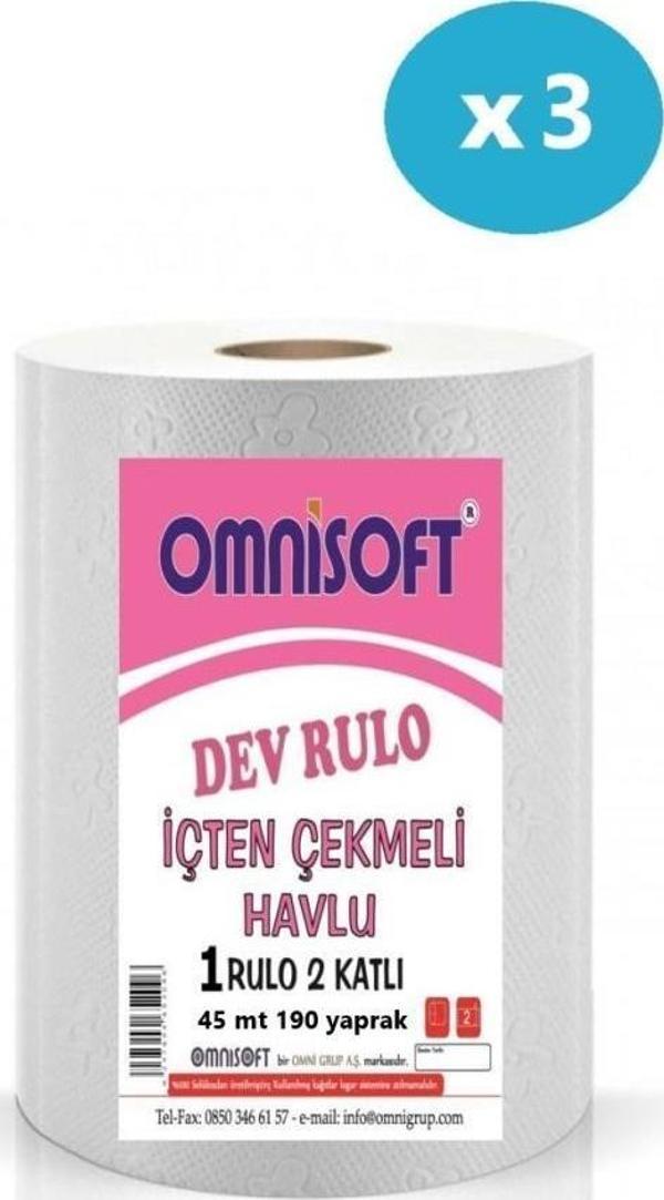 Omnisoft Dev Rulo Kağıt Havlu 3'lü Paket - Image 1