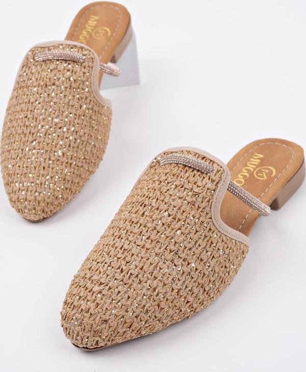 Muggo ZİNTA Önü Kapalı Kadın Günlük Hasır Terlik - Image 1