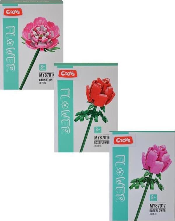 Ctoys Rose ve Carnation Flower Block 3lü Set - Image 1