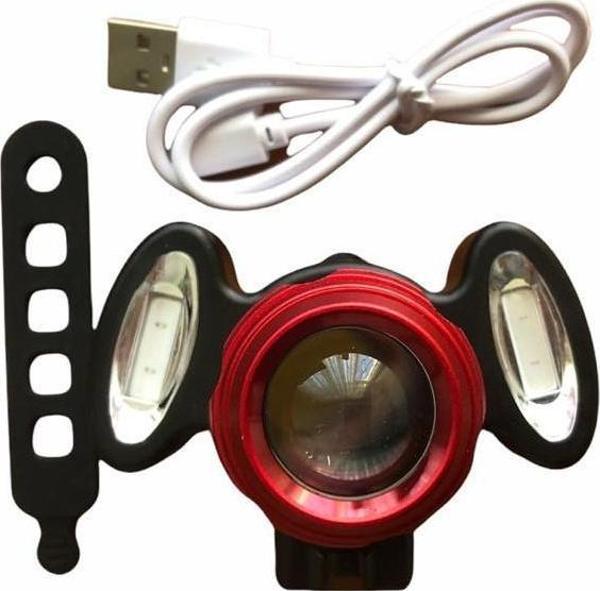 Çakarlı Bisiklet Lambası Şarjlı Ön Far Bisiklet Lambası Usb Şarjlı Bisiklet Işığı - Image 1