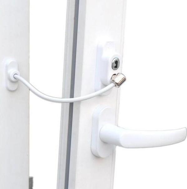 Çelik Halatlı Kilit Pvc Pencere Emniyet Çocuk Güvenlik Kilidi (1 Adet) - Image 1