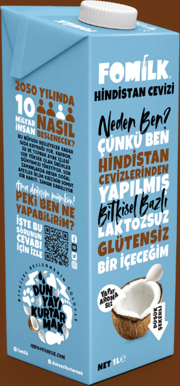Fomilk Bitkisel Bazlı Hindistan Cevizi İçeceği 1L x 12 Adet - Image 1