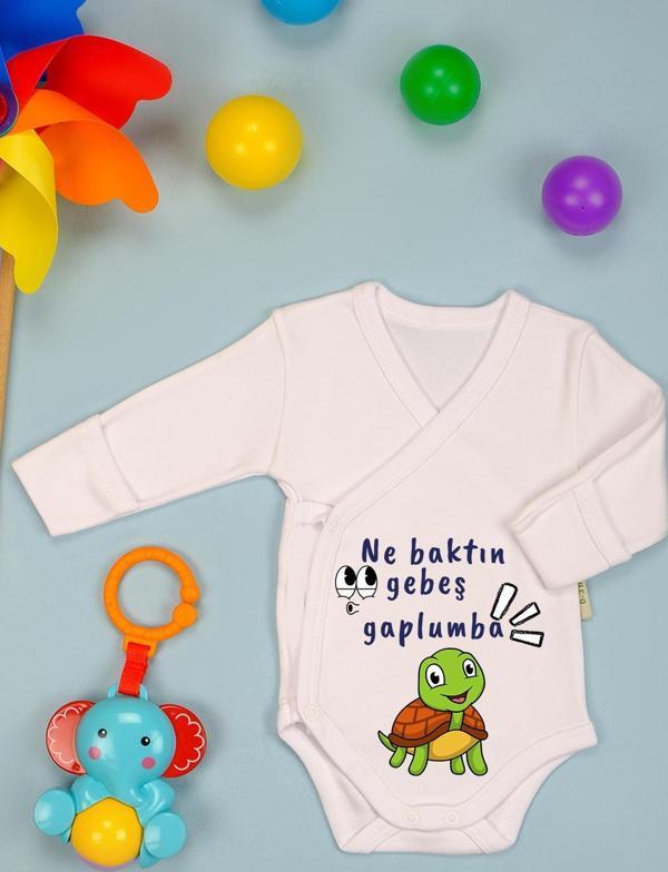 Gebeş Gaplumbağa Baskılı Kruvaze Zıbın - Image 1