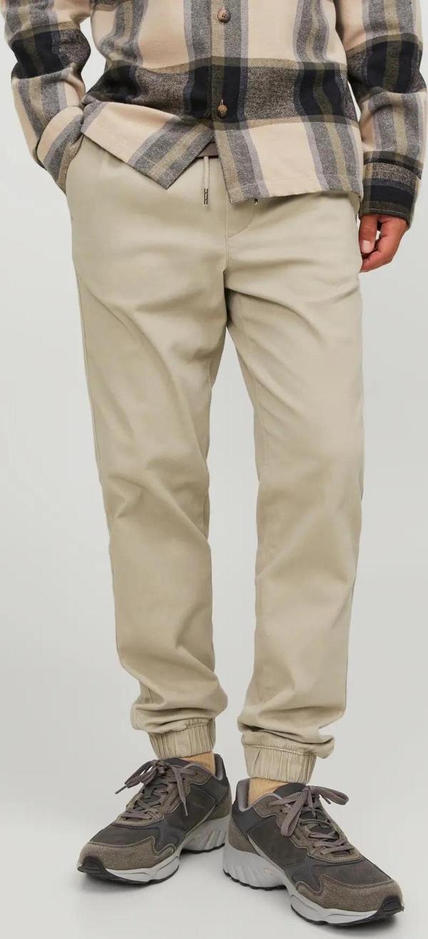 Jack&Jones Erkek Jpstgordon Paçası ve Beli Lastikli Pamuklu Jogger Pantolon 12224518 Bej - Image 1