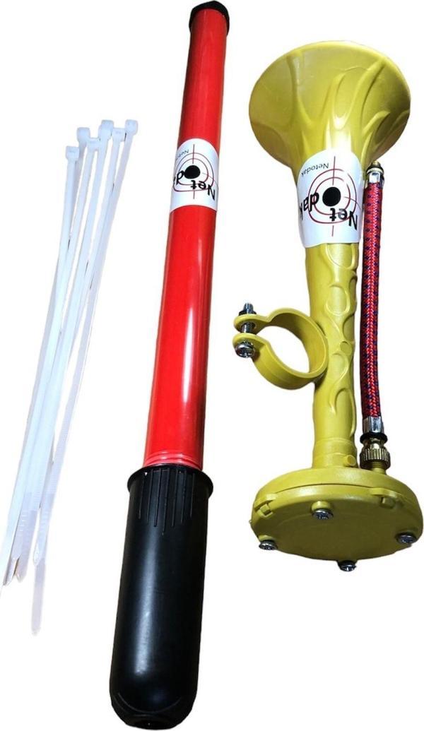 Yüksek Desibelli Havalı Pompa Bisiklet Kornası Havalı Kamyon Kornası (Sarı-Kırmızı) - Image 1