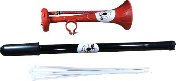 Yüksek Desibelli Havalı Pompa Bisiklet Kornası Havalı Kamyon Kornası (Siyah-Kırmızı) - Image 1
