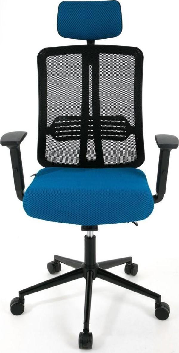Zeon Comfort Ofis Koltuğu Çalışma Koltuğu |mavi |siyah Yıldız Ayak - Image 1