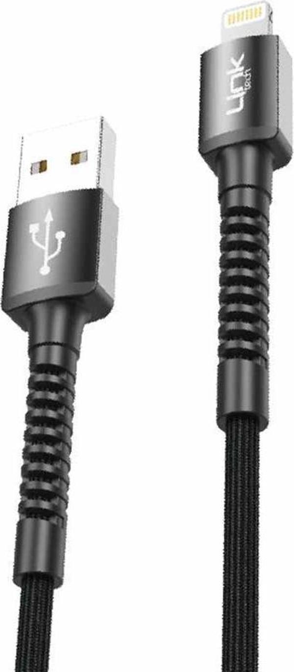 LinkTech K550 Lightning-USB Metal Başlı Data/Şarj Kablosu 3A 1mt - Image 1