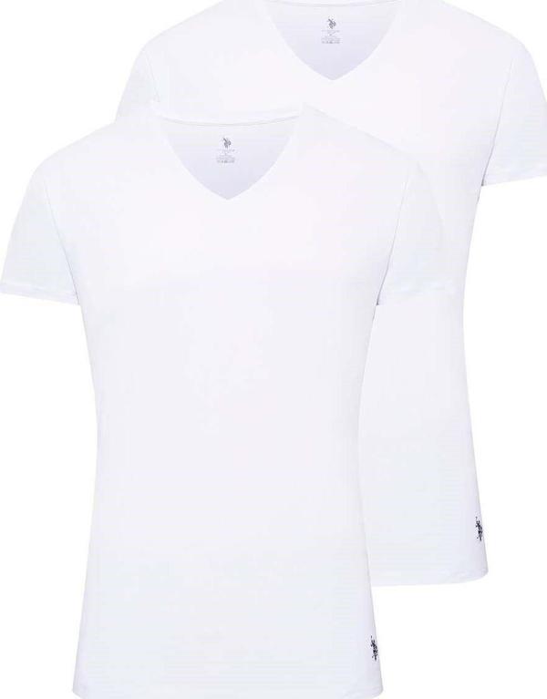 U.S. Polo Assn. 80194 Erkek 2'li V Yaka Kısa Kol Atlet - Image 1