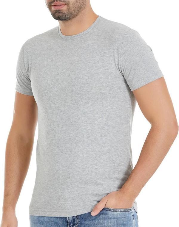 Yıldız 92 Gri Likralı Kısa Kollu Erkek T-Shirt Atlet - Image 1