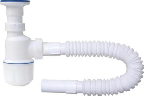 Taslı Körüklü Lavabo Sifonu Paslanmaz Süzgeç Ve Vidalı - Image 1