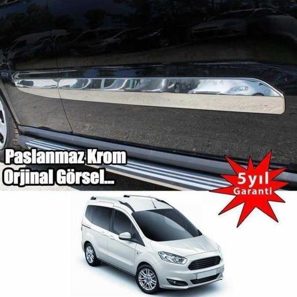 Ford Courier Uyumlu Yan Kapı Çıtası -2014 Paslanmaz Çelik Parça - Image 1
