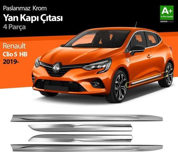 Renault Clio Uyumlu 5 Yan Kapı Çıtası -2019 Paslanmaz Çelik Parça - Image 1