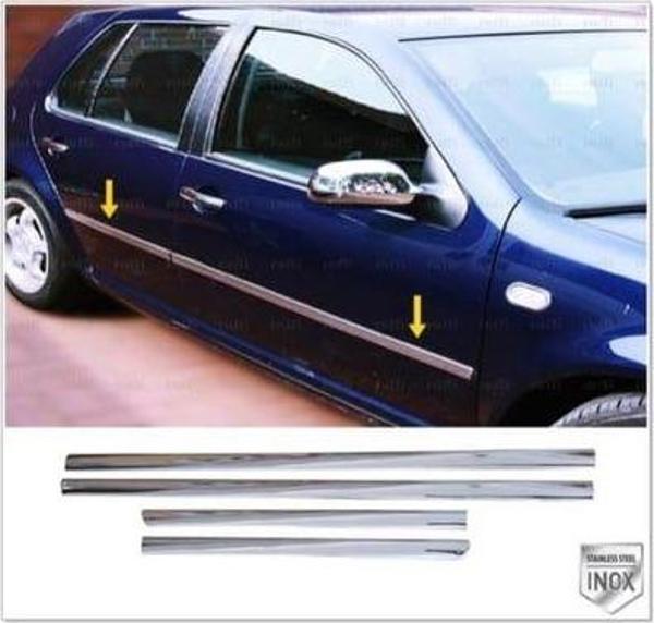 Volkswagen Golf Uyumlu 4 Yan Kapı Çıtası 1998-2004 Paslanmaz Çelik Parça - Image 1