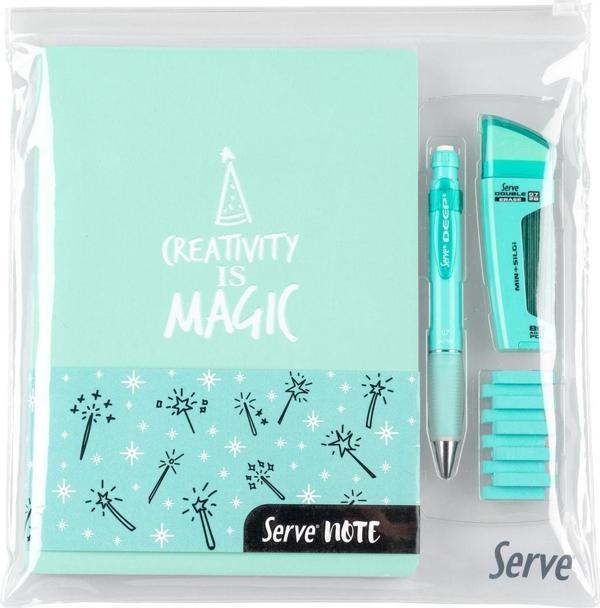 Serve Note Deep Eraser Steps Nane Yeşili Okul Seti 4'lü - Image 1