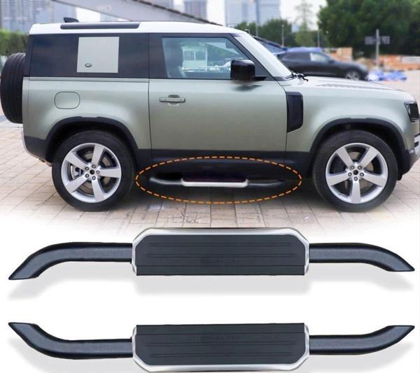Defender 2020+ Uyumlu İçin Yan Basamak - 90 Lık Siyah-Silver Parça - Image 1