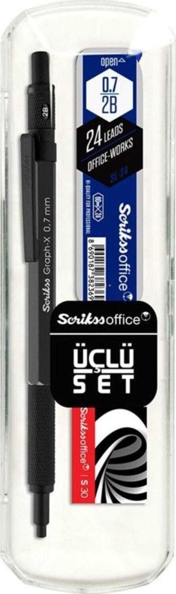 Scrikss Graph-X Metal Versatil Kalem Seti 0.7 Mm Antrasit - Image 1