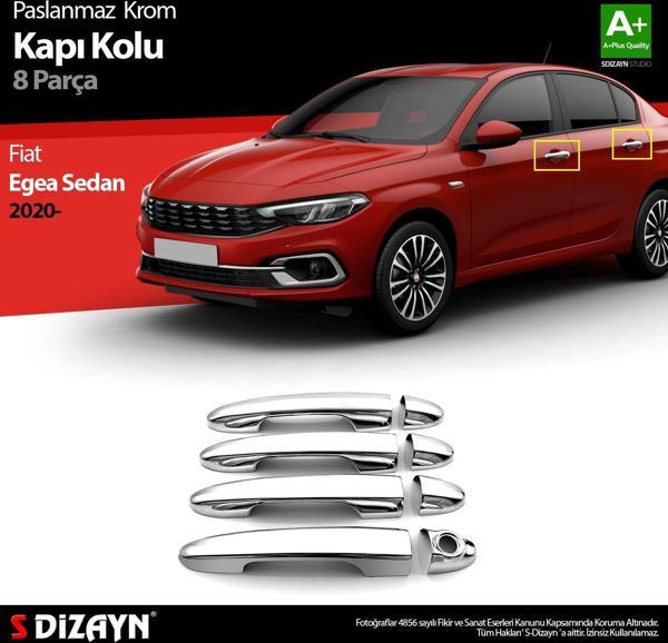 Fiat Egea Uyumlu Sedan Krom Kapı Kolu 8 Parça. 2020 Üzeri Parça - Image 1