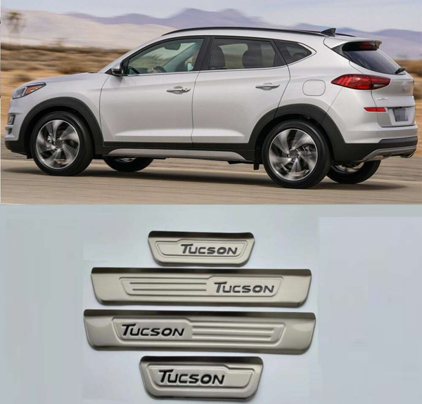 Hyundai Tucson Uyumlu 2015 2020 Dış Kapı Eşiği Krom Parça - Image 1