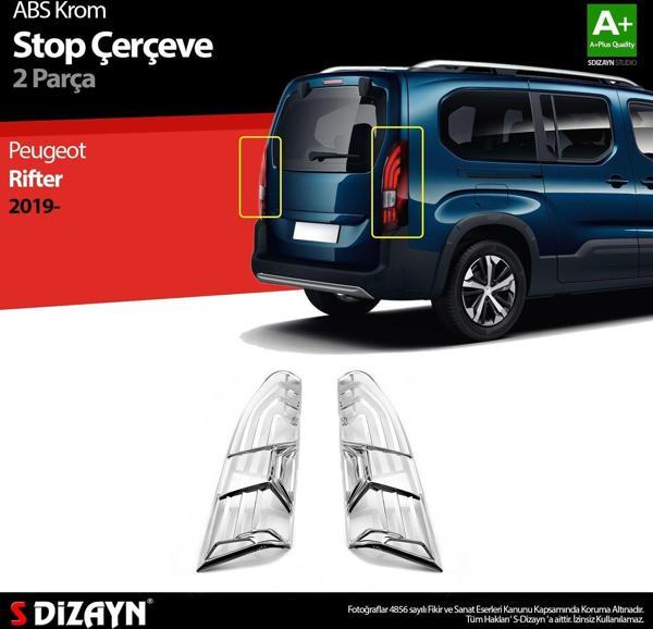 Peugeot Rifter Uyumlu ABS Krom Stop Çerçevesi 2 Parça. 2019 Üzeri Parça - Image 1