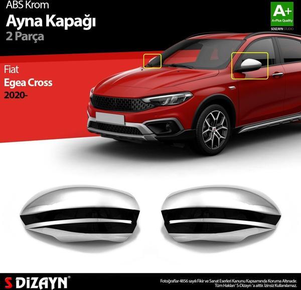 Fiat Egea Uyumlu Cross ABS Krom Ayna Kapağı 2 Parça. 2020 Üzeri Parça - Image 1