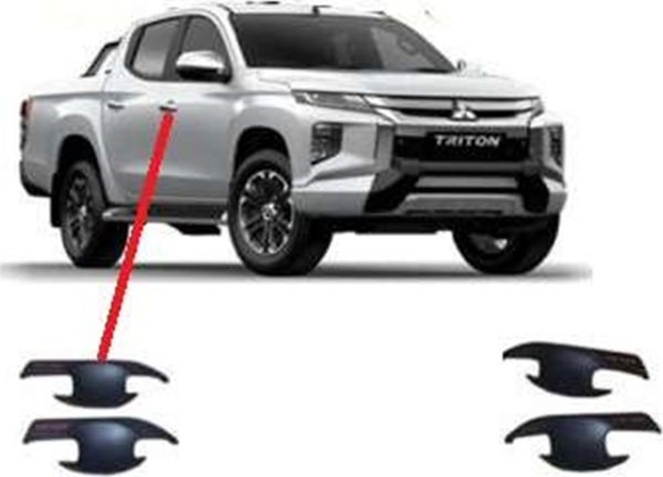 Mitsubishi L200 Uyumlu 2019 Sonrası Dış Kapı Kolu İç Kaplama ABS Siyah Parça - Image 1