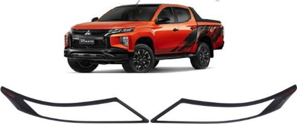 Mitsubishi L200 Uyumlu 2019 Sonrası Ön Far Kaplama ABS Siyah Parça - Image 1