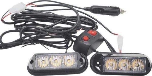 Çakar lamba 3x2 led 12w 12-24v sarı-mavi / LAPA197-1 - Image 1