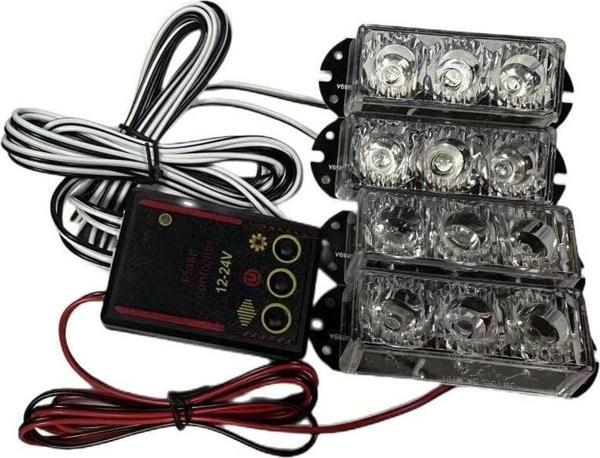 Çakar lamba 3x4 led kırmızı kırmızı 12-24v / LAPA534-2 - Image 1