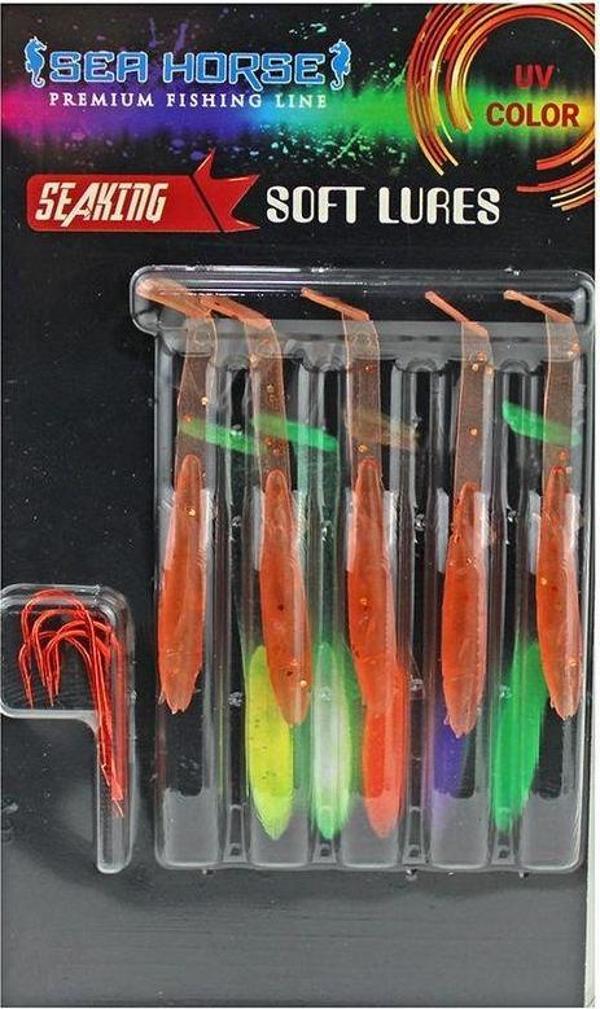 Sea Horse Glow 5,5cm 5 Li Paket Silikon Balık C5 - Image 1