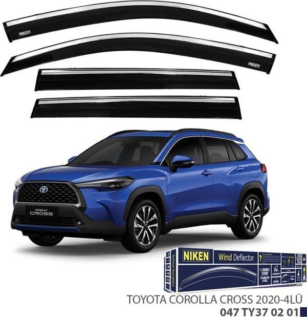 Toyota Corolla Uyumlu Cross 2022 Kromlu Cam Rüzgarlığı 4Lü Parça - Image 1