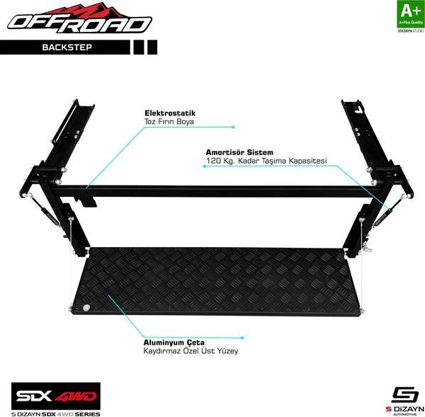 S-Dizayn Sedan Uyumlu 4Wd Off Road Pick-Up Kasa Basamağı Backstep Universal Parça - Image 1