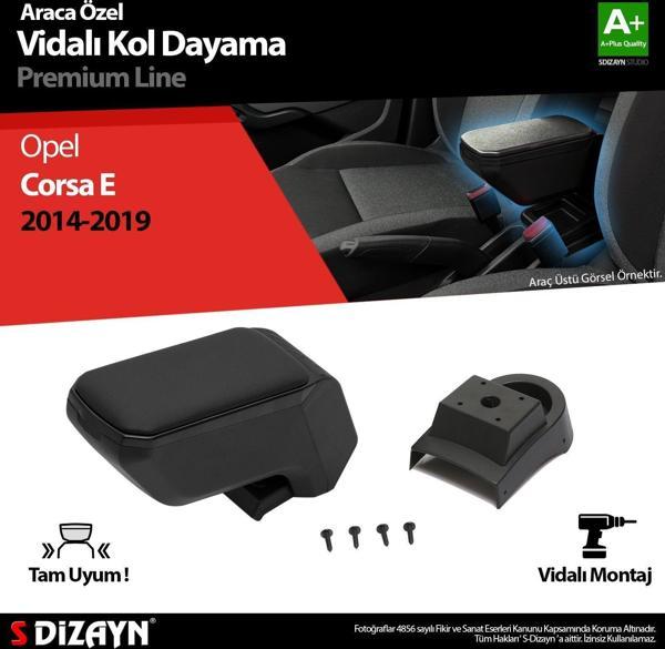 Opel Corsa Uyumlu E ABS Vidalı Kol Dayama Kolçak Siyah 2014-2019 A+Kalite Parça - Image 1