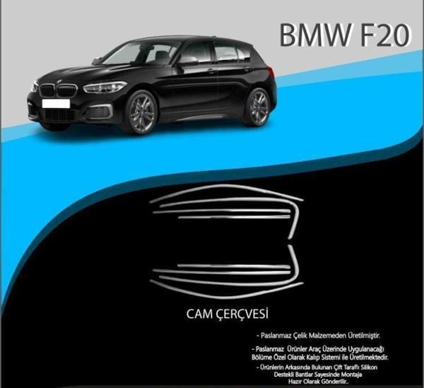 Bmw F20 Uyumlu Krom Cam Çerçevesi Paslanmaz Çelik 8 Parça F20 (2011-2019) - Image 1