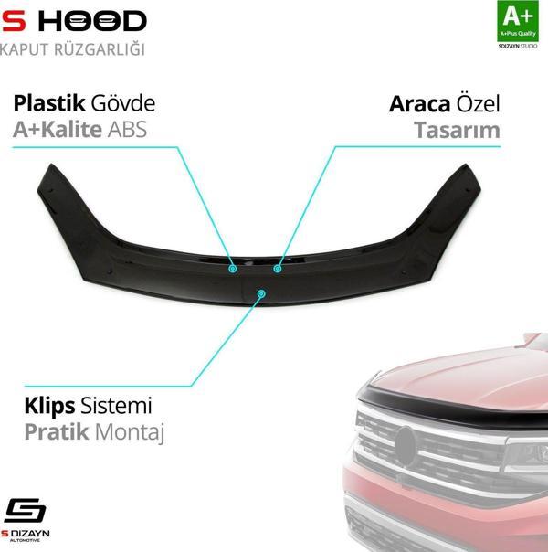 S-Dizayn Dacia Uyumlu Sandero ABS Plastik Kaput Rüzgarlığı 2009-2012 A+Kalite Parça - Image 1