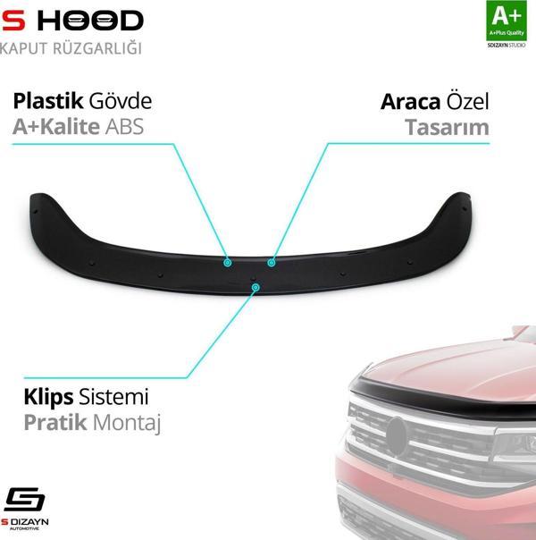 S-Dizayn Fiat Uyumlu Egea ABS Plastik Kaput Rüzgarlığı 2015 Üzeri A+Kalite Parça - Image 1