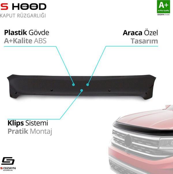 S-Dizayn Fiat Uyumlu Linea ABS Plastik Kaput Rüzgarlığı 2007 Üzeri A+Kalite Parça - Image 1
