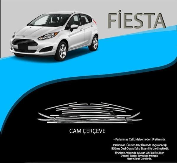 Ford Fiesta Uyumlu Krom Cam Çerçevesi 2008-2019 Arası - Image 1
