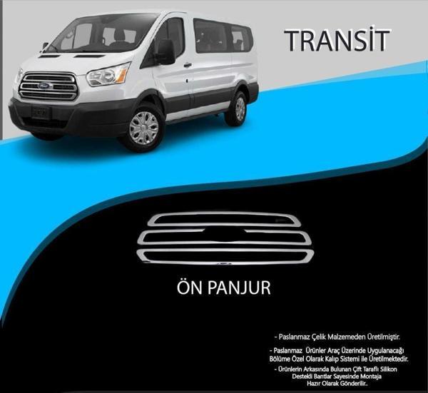 Ford Transit Uyumlu Krom Ön Panjur Krom Çıta 3 Parça. Parça Transit (2019+) - Image 1