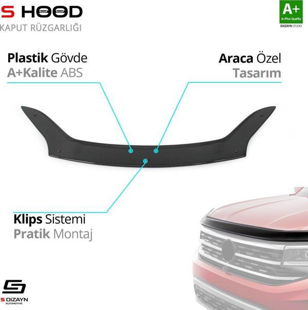 S-Dizayn Kia Uyumlu Sportage ABS Plastik Kaput Rüzgarlığı 2016 Üzeri A+Kalite Parça - Image 1