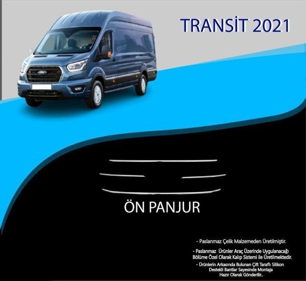 Ford Transit Uyumlu 2021 Krom Ön Panjur 4 Parça. Parça Transit (2019+) - Image 1