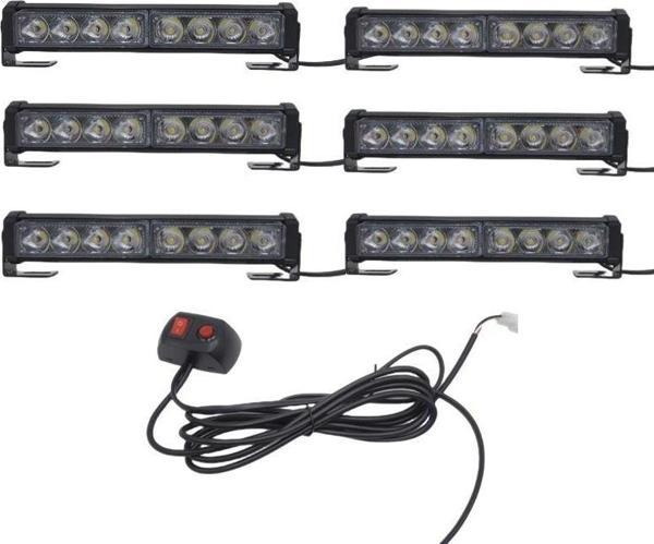 6'lı 48 led çakar lamba sarı-beyaz 12-30V / LAPA545-1 - Image 1
